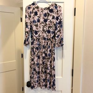 Top shop pink floral midi dress 4